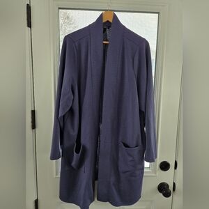 Torrid Open Front Long Cardigan Navy Duster Jacket Women's 4/4X /US 26/28